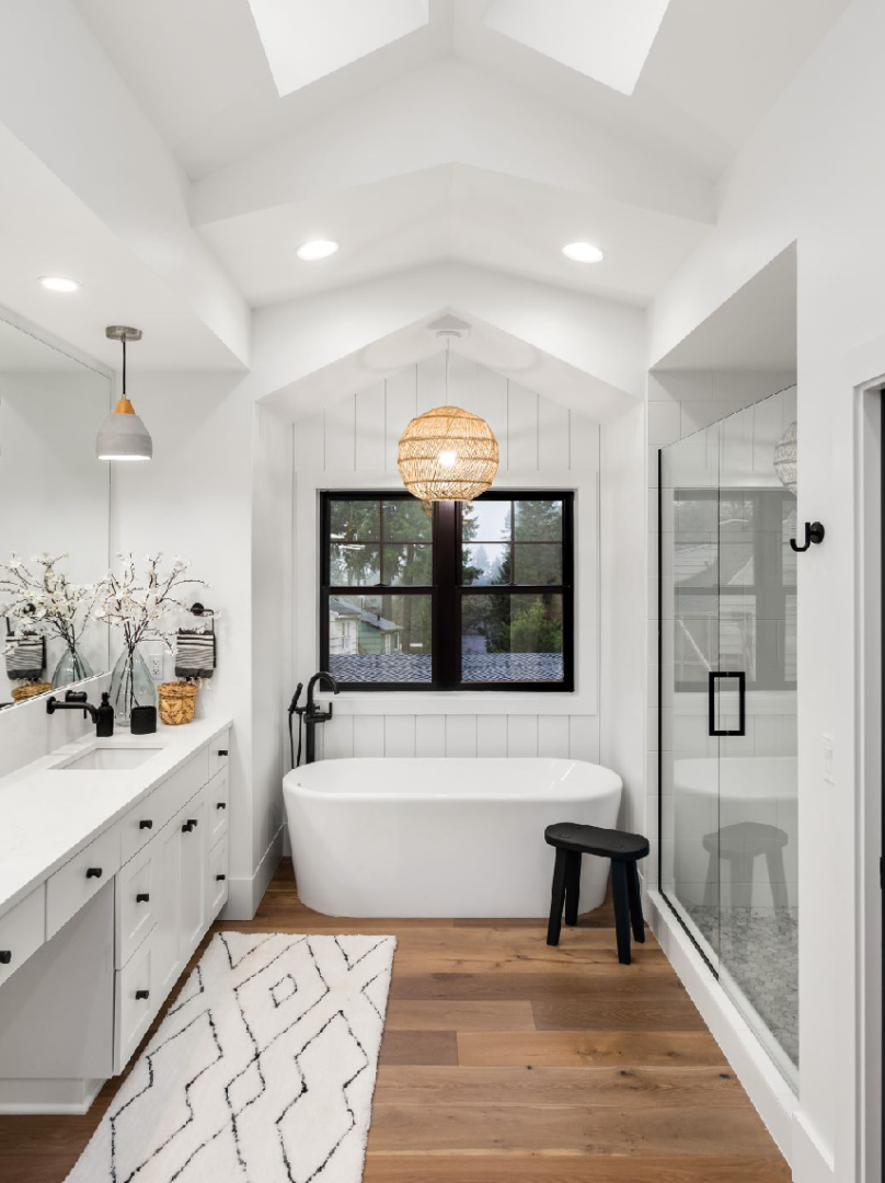 An inspiring bathroom finished in white