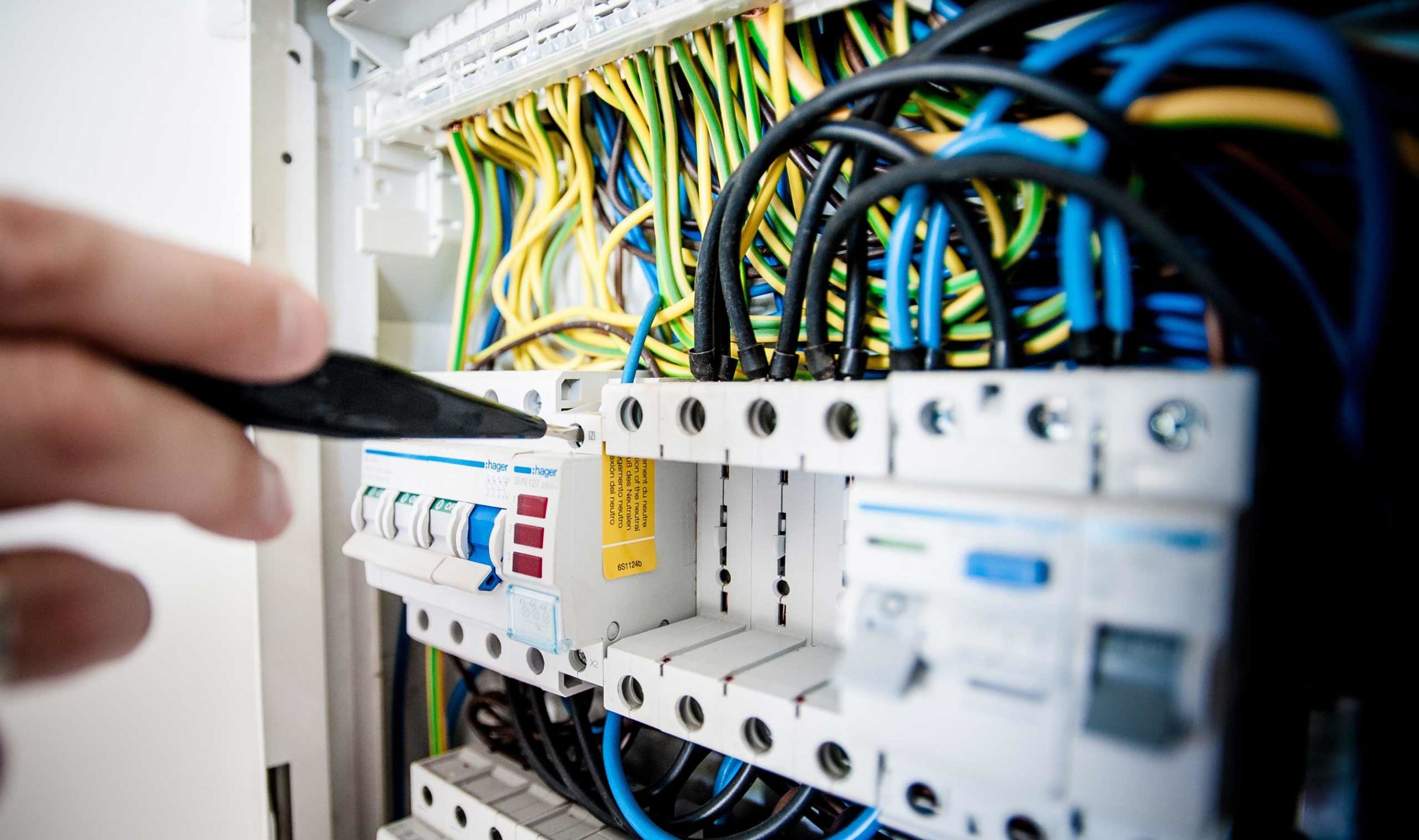 electrician working with wiring